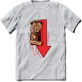 Bear Market - Crypto T-Shirt Kleding Cadeau | Dames / Heren / Unisex | Bitcoin / Ethereum shirt | Grappig Verjaardag kado | Tshirt Met Print | - Licht Grijs - Gemaleerd - L