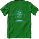 Ethereum Holo - Crypto T-Shirt Kleding Cadeau | Dames / Heren / Unisex | Bitcoin / Ethereum shirt | Grappig Verjaardag kado | BTC Tshirt Met Print | - Donker Groen - XXL