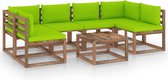 vidaXL 7-delige Loungeset pallet met kussens geïmpregneerd grenenhout