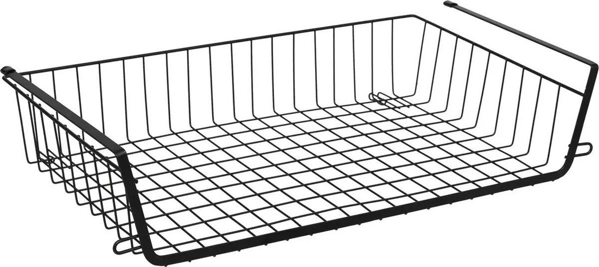5five Hangende Mand Plank Opbergmand - Zwart, 51 x 30 x 11 cm