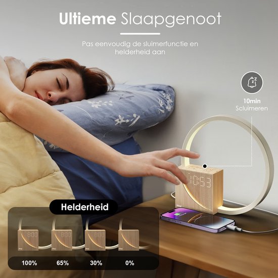 Maqi Living® Wake Up Light – Slaapwekker – Licht wekker - Nachtlampje - voor een Gezond Slaapritme - Sfeerlamp van Maqi Living — afbeelding 5