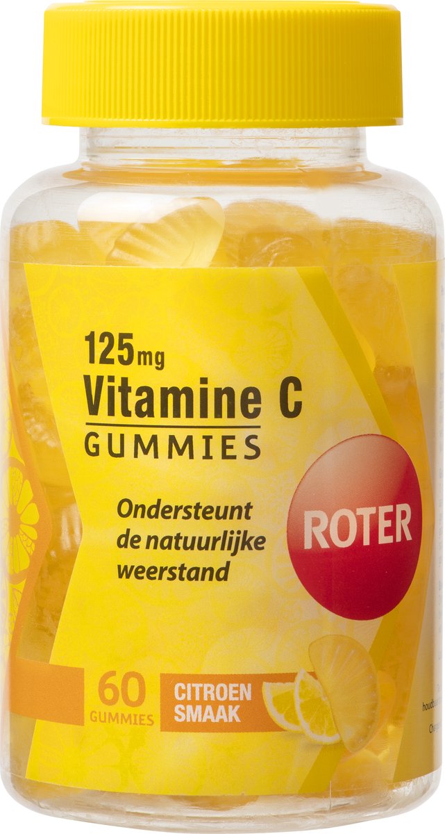 Goedkoopste Roter Vitamine C 125mg - Vitamine C ondersteunt de natuurlijke weerstand - 60 gummies met citroensmaak