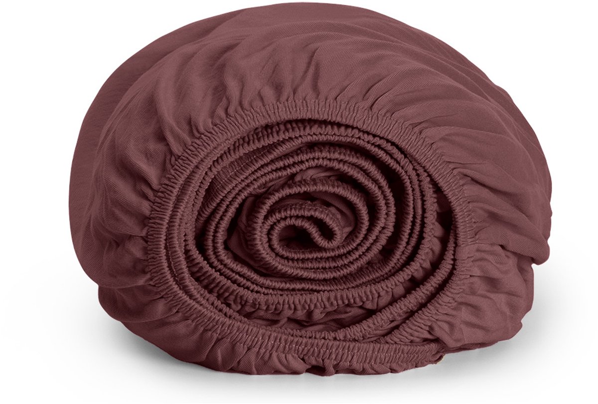 Yumeko hoeslaken jersey evening roze 180x200x30 - Biologisch & ecologisch