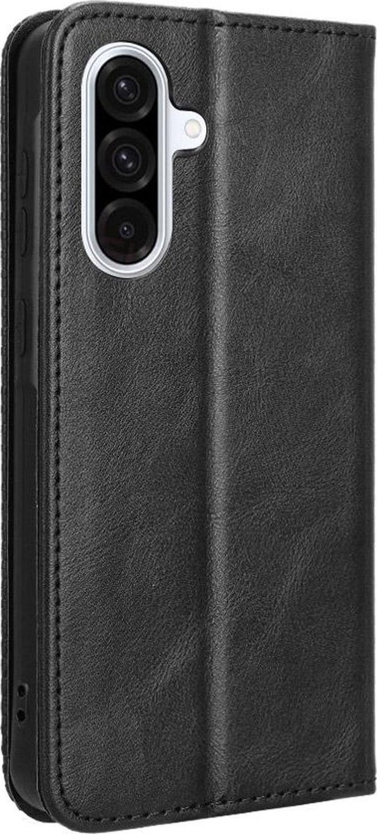 Mobigear Telefoonhoesje geschikt voor Samsung Galaxy A56 Hoesje | Mobigear Sensation Bookcase Portemonnee | Pasjeshouder voor 3 Pasjes | Telefoonhoesje voor Pinpas / OV Kaart / Rijbewijs - Zwart