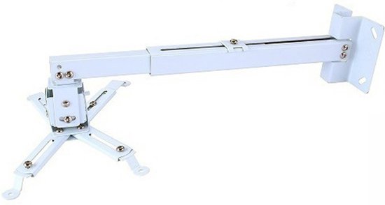 deleyCON deleyCON Universele Beamerhouder Plafondbevestiging -15° Kantelbaar 360° Draaibaar tot 13,5 Kg In Hoogte Verstelbaar 545 mm - 900 mm Kabelgeleider Wit