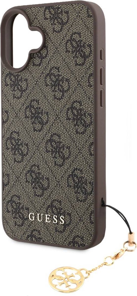 GUESS, Back Cover Geschikt voor Apple iPhone 16 Plus Bedrukt 4G, Bruin