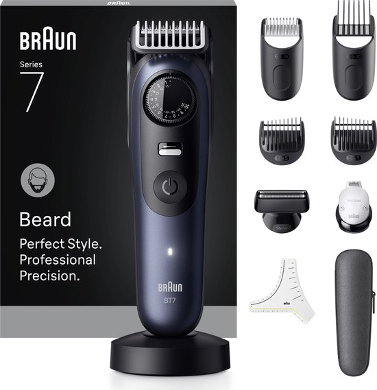 Braun Baardtrimmer Series 7 BT7540 +10 Stylingtools - ProBlade - 40 Lengtes - Blauw
