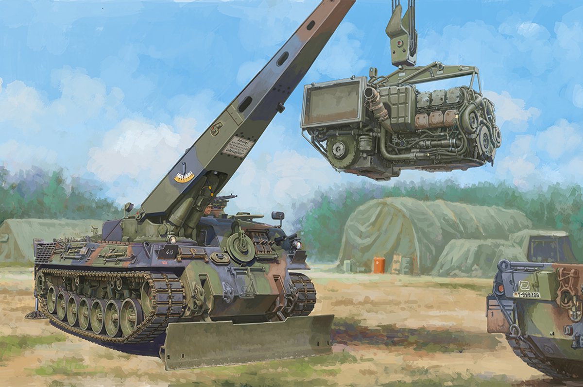 HobbyBoss Modelbouwpakket Militaire voertuigen - 84568 Leopard 1 - Bergepanzer BPz2A2 ARV - Militair Voertuig Plastic - 1:35 - Modelbouw
