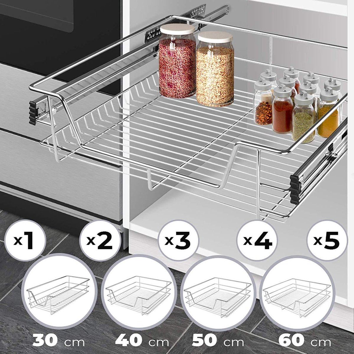 Telescooplade - max 20kg belasting - 30cm breed