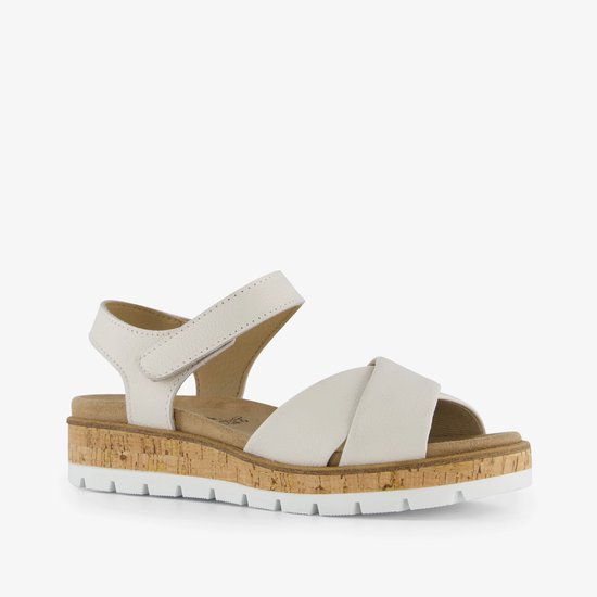 Hush Puppies leren dames sandalen wit - Maat 39 - Uitneembare zool