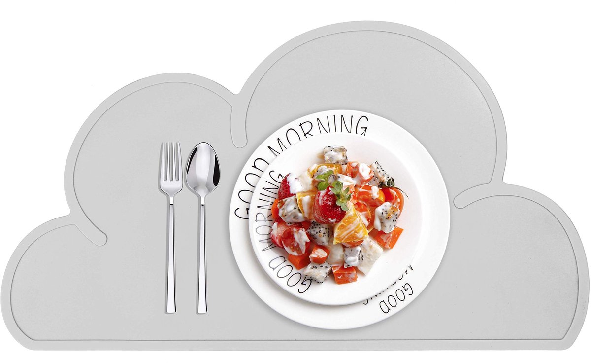 My Ninki ® Kindvriendelijke Wolkvormige Siliconen Placemat met Antislip en Gemakkelijk Onderhoud voor Tafel