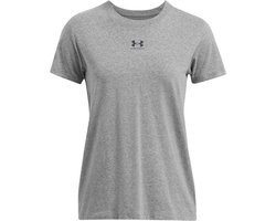 Under Armour Under Armour UA Rival Core SS-GRY Dames Sportshirt - Castlerock - Zwart