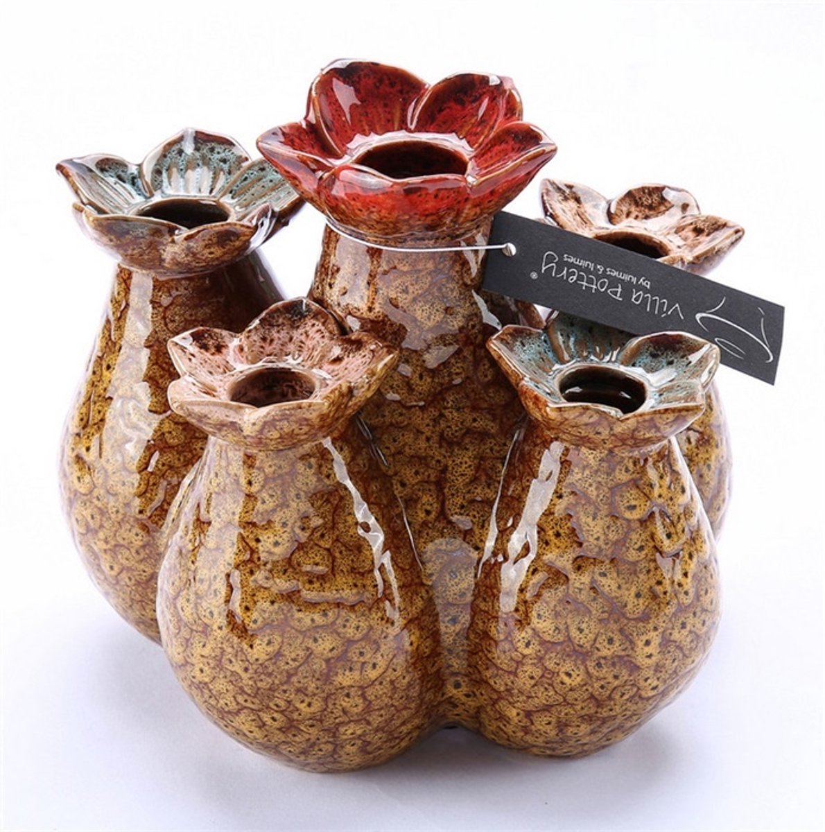 Villa Pottery Vaas Flowerfield 15x12,5 x H14,5 geel