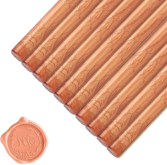 Coolty 20 stuks waszegelstokken, 11 mm, lijmpistool, verzegelen, waxsticks voor stempel, uitnodigingen, kaarten, enveloppen, cadeauverpakkingen (brons goud