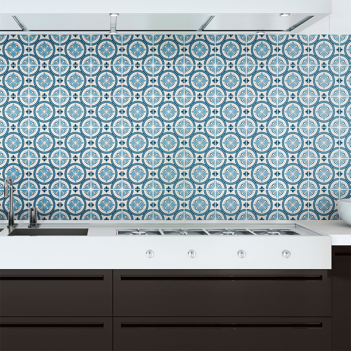 Ambiance Sticker Zelfklevende tegelmuurstickers voor keuken en badkamer - 60 Romelo Azulejo tegelstickers - 60 stickers 15x15cm Multi color