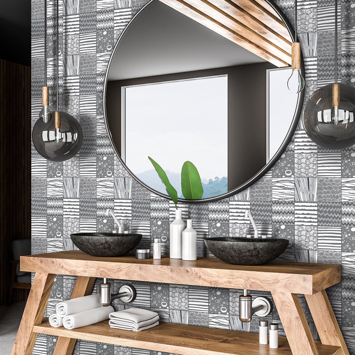 Ambiance Sticker Zelfklevende tegelmuurstickers voor keuken en badkamer - 60 Azulejos Calixto cementtegelstickers - 60 stickers 15x15cm Multi color