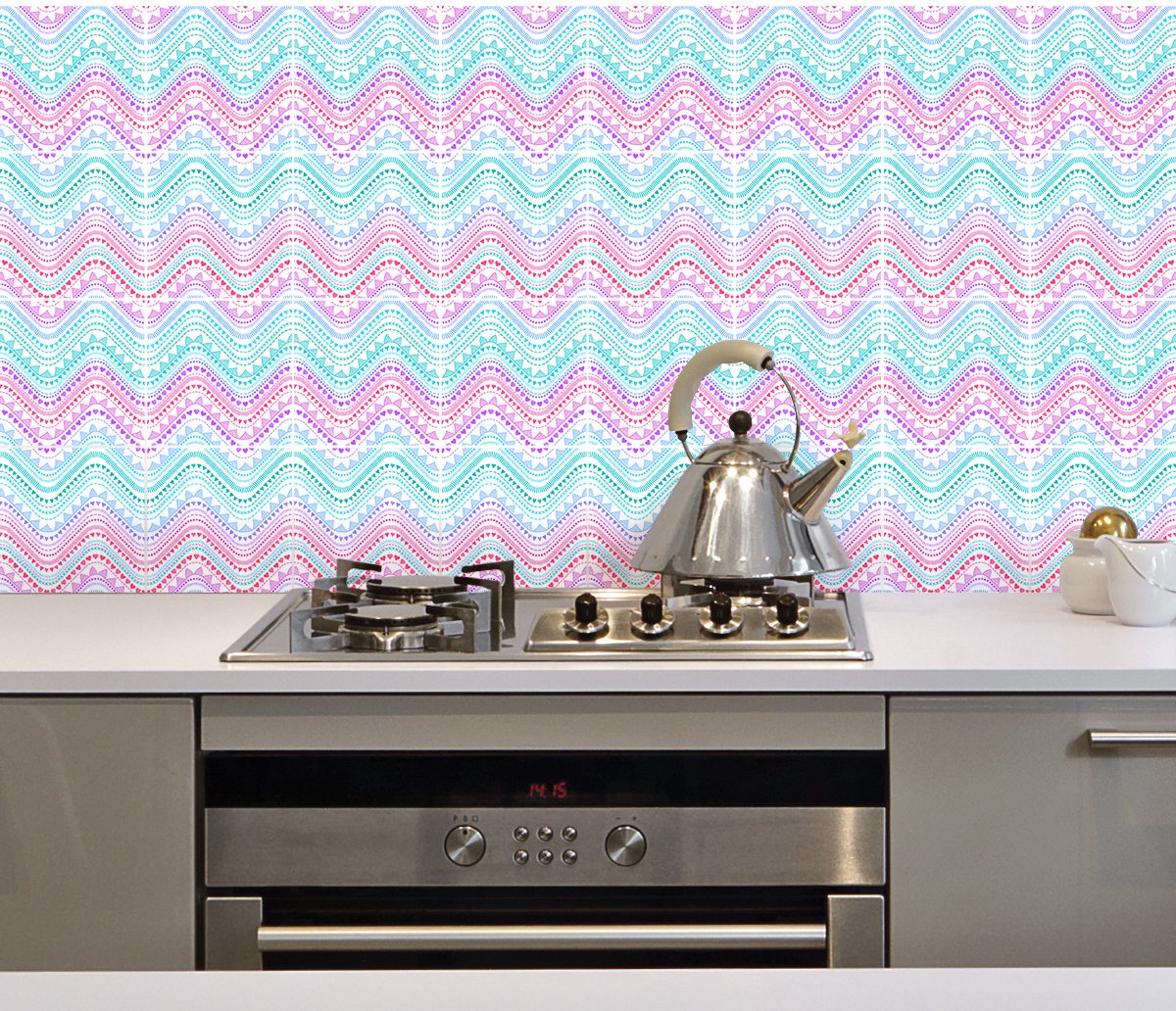 Ambiance Sticker Zelfklevende muurtegelstickers voor keuken en badkamer - 30 Boheemse cementtegelstickers van Bena - 30 stickers, 15x15 cm Multi color