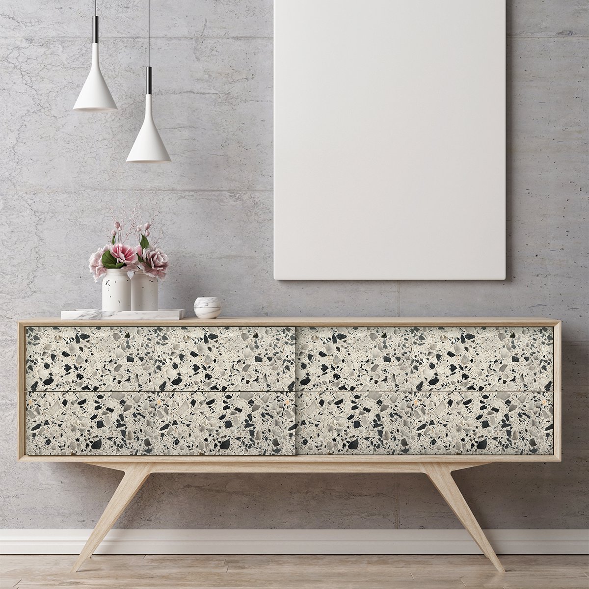 Ambiance Sticker Terrazzo sticker voor Marbella meubels, 60 x 90 cm Multi color