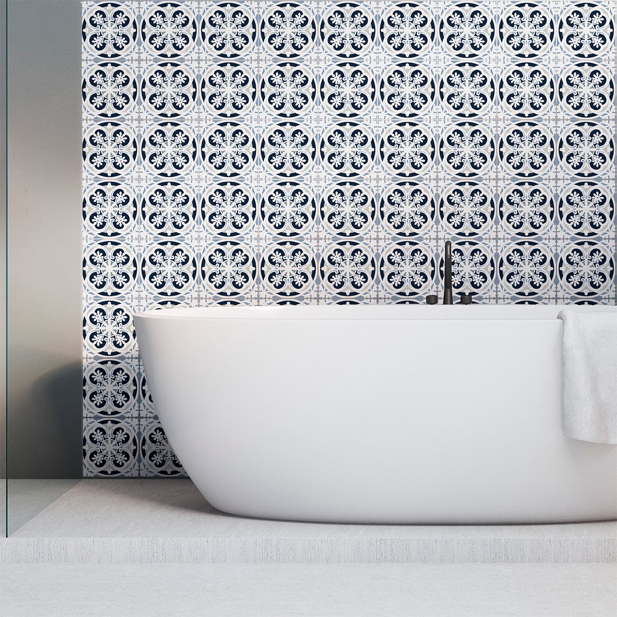 Ambiance Sticker Zelfklevende tegelmuurstickers voor keuken en badkamer - 24 Eduarda Azulejos tegelstickers - 24 stickers 10x10cm Multi color