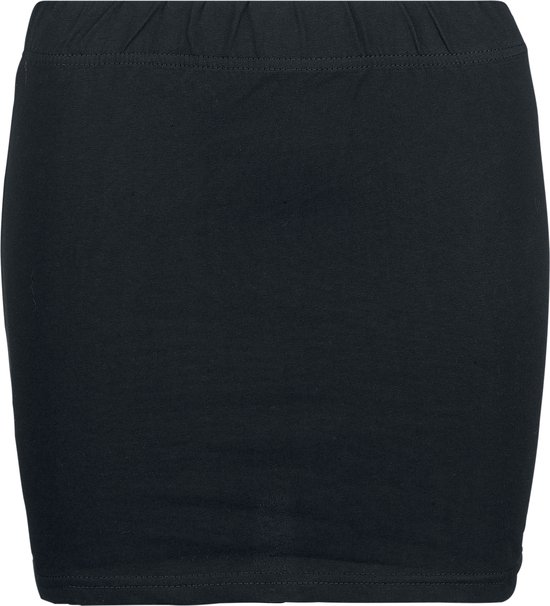Zwarte basic minirok met elastische tailleband.