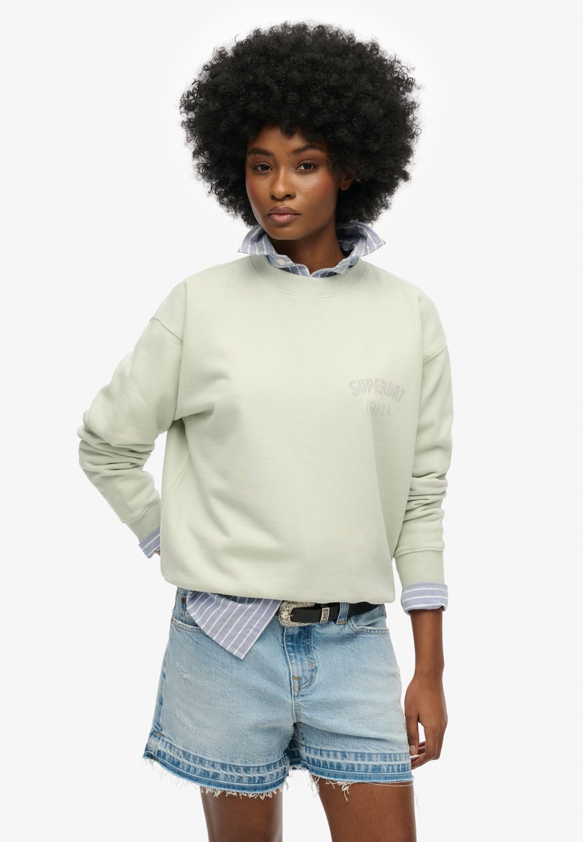 Superdry Luxe sportsweatshirt met ronde hals en losse pasvorm Dames Truien Blauw