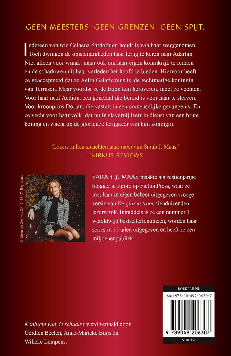 Glazen troon 4 - Koningin van de schaduw - back cover
