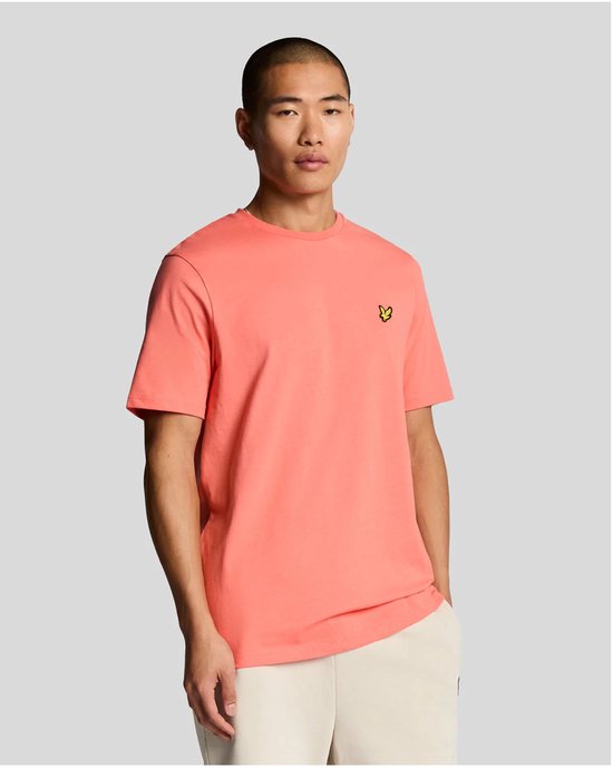 Lyle & Scott Plain T-shirt Polo's & T-shirts Heren - Polo shirt - Koraal - Maat M