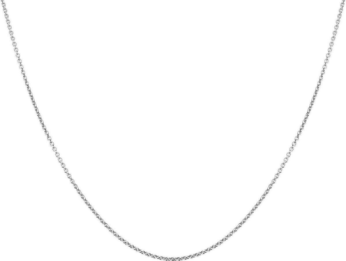 Lucardi Dames Ketting schakel - Echt Zilver - Ketting - Cadeau - 38 cm - Zilverkleurig