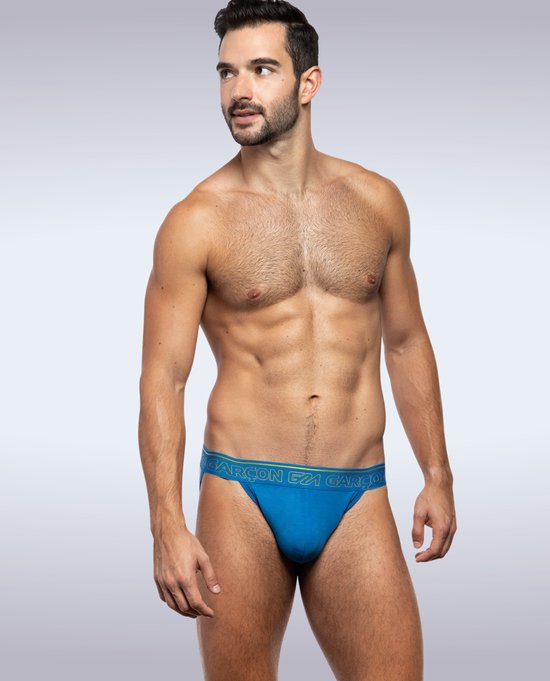 Garçon Jockstrap Blue - MAAT M - Heren Ondergoed - Jockstrap voor Man - Mannen Jock