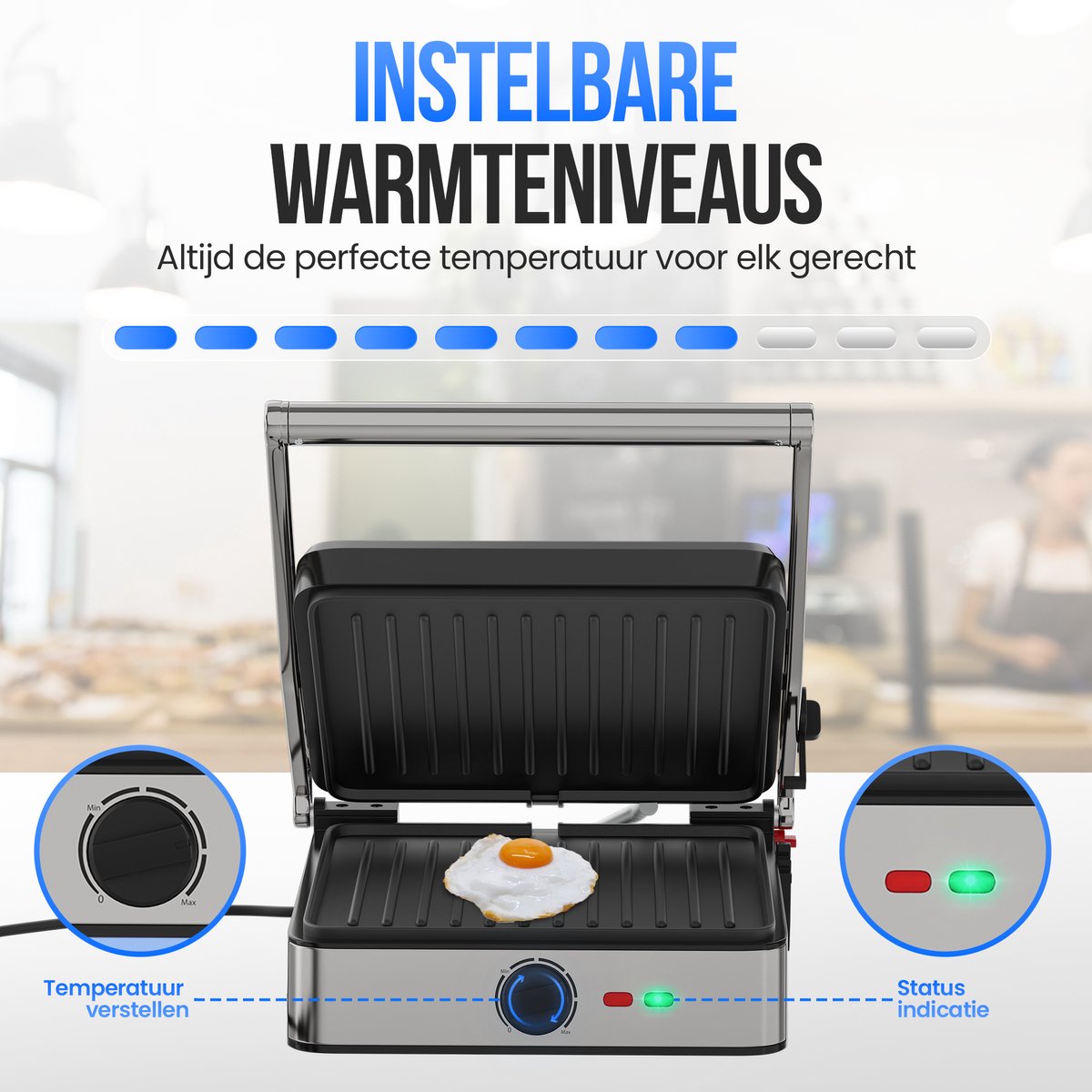 Strex Tosti XL - Contactgrill met temperatuurregeling thumbnail 6