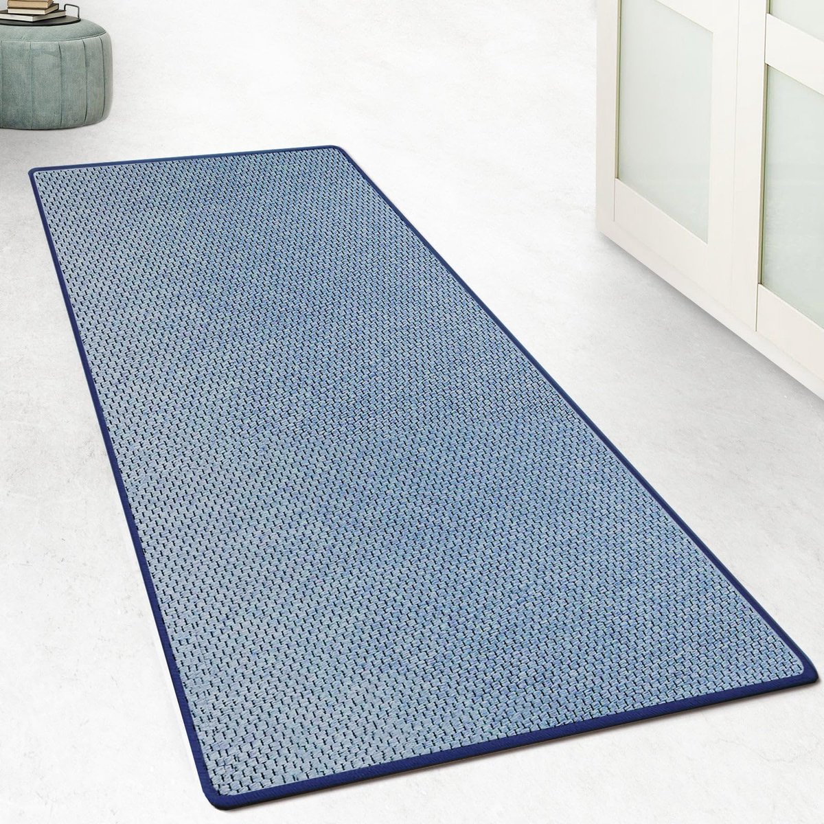 My Ninki ® Veelzijdig en Stijlvol Vloerkleed voor Keuken, Hal, Slaapkamer en Woonkamer, Op Maat Gemaakt in Blauw