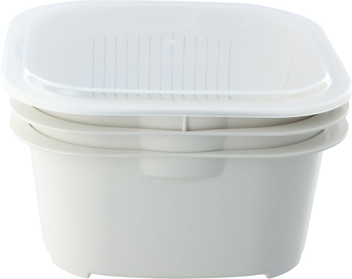La'Moussawi ® Veelzijdige 3-in-1 Stapelbare Afdruip- en Opbergset voor Groenten en Fruit