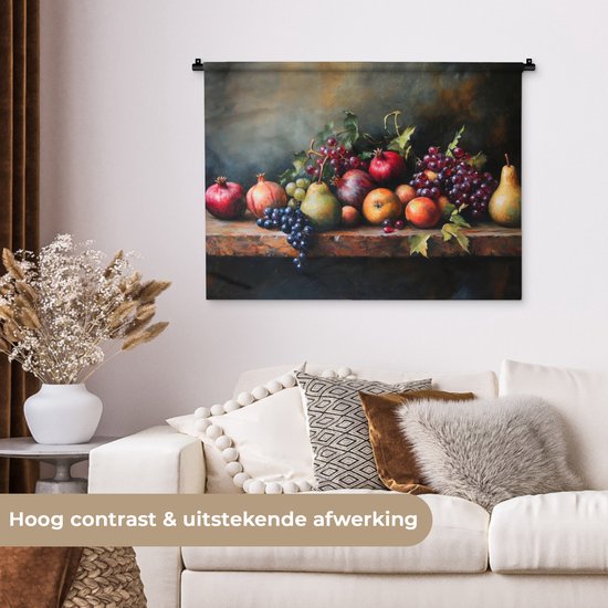 Tapisserie murale 90x67,5 cm - Tenture murale rustique - Nature morte - Fruits - Tapisserie - Tapisseries