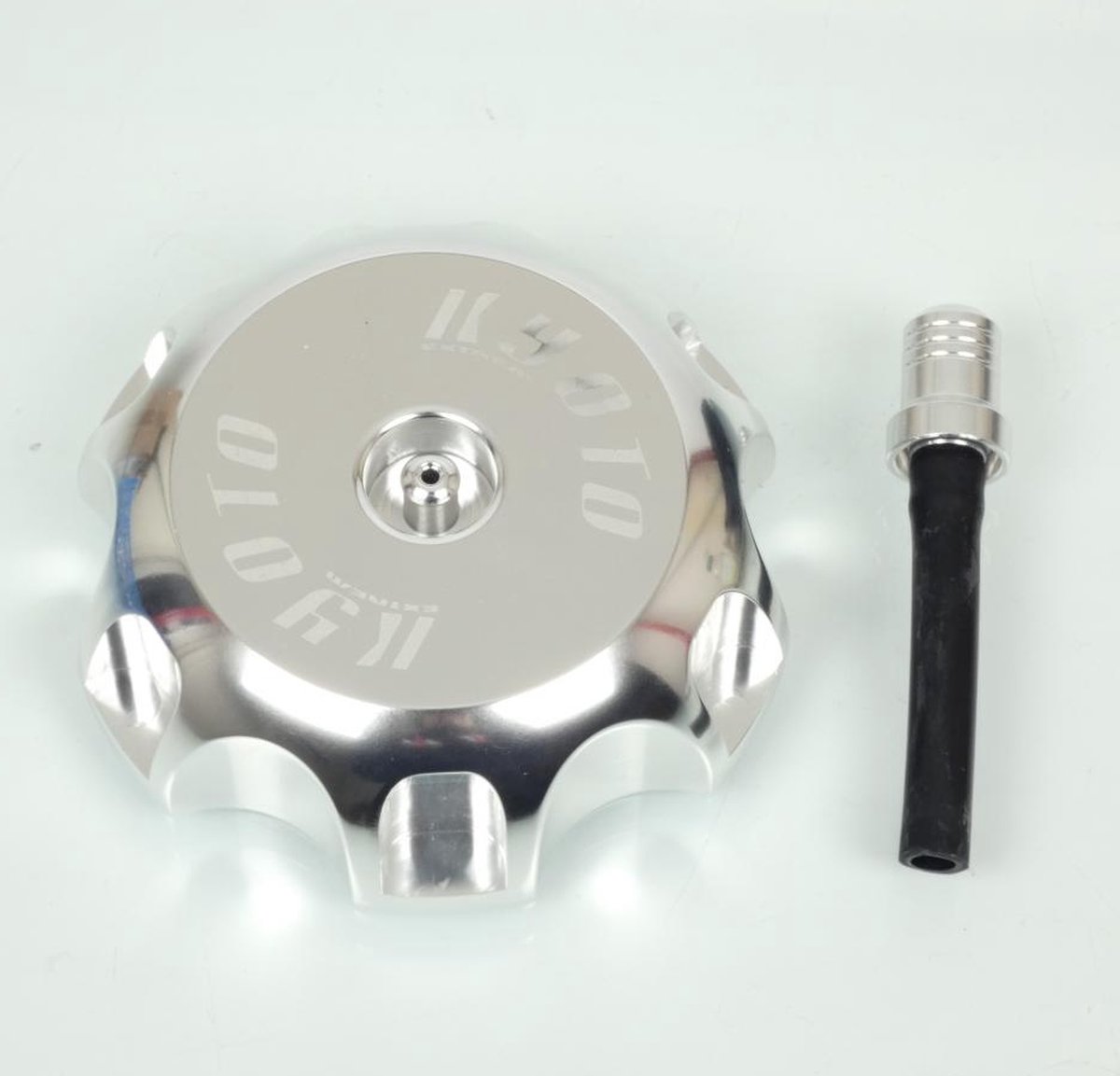 Bouchon de réservoir Kyoto aluminium poli pour moto Kawasaki 65 KX Neuf