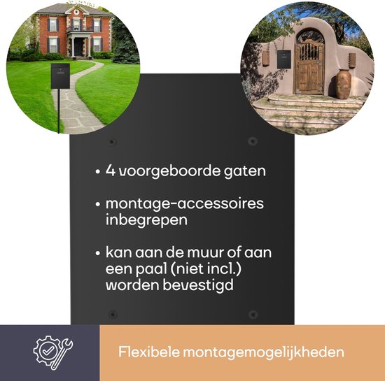 Wandbrievenbus Ibiza voor buiten grijs met naamplaat en slot, compacte