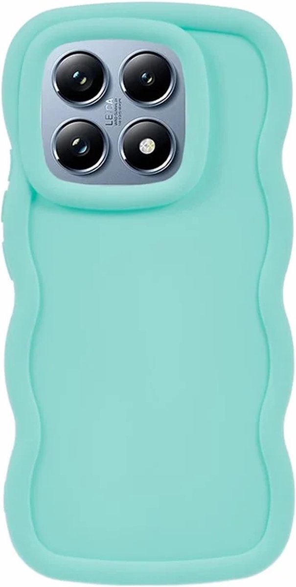 Hoesje geschikt voor Xiaomi 14T Pro - Phonesta Wavy Silicone Back Cover - Mintgroen