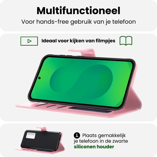 Étui pour Samsung S25 Étui Bookcase Étui à rabat Étui pour livre - Étui pour Samsung Galaxy S25 Étui pour livre - Rose clair