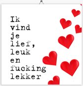 Carrelage Saint-Valentin - Je pense que tu es doux, mignon et putain de chaud - 10,8 x 10,8 cm