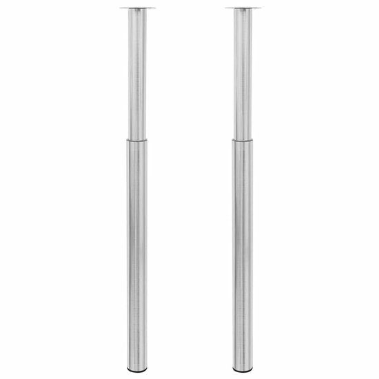 Tafelpoten nikkel, roestvrij staal, set van 4, verstelbaar 60 mm 710 mm