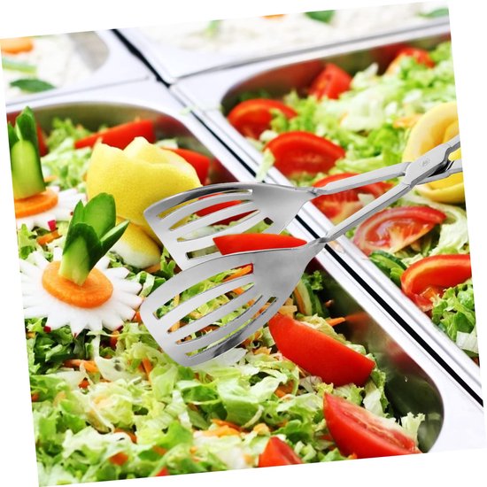 Serveertang, 2 stuks, gouden buffet, saladetang, roestvrij staal