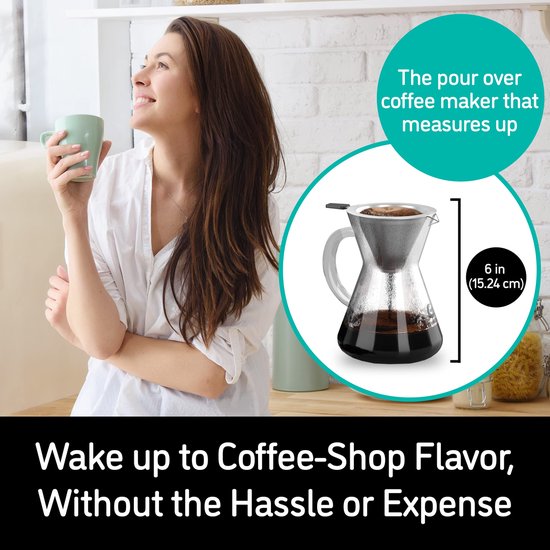 Coffee Gator 963,9 g roestvrijstalen zwanenhals waterkoker met thermometer, 4 kopjes