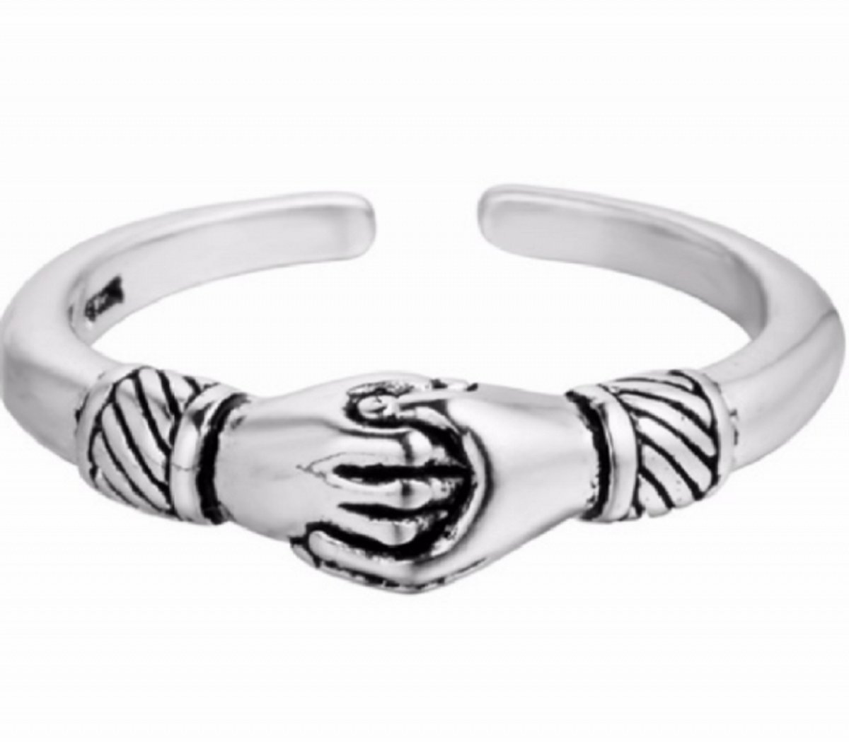 Teenring Handjes Tibetaans zilver- Charme Bijoux