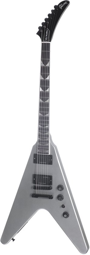 Gibson Dave Mustaine Flying V EXP Metallic Silver guitare électrique signature avec étui