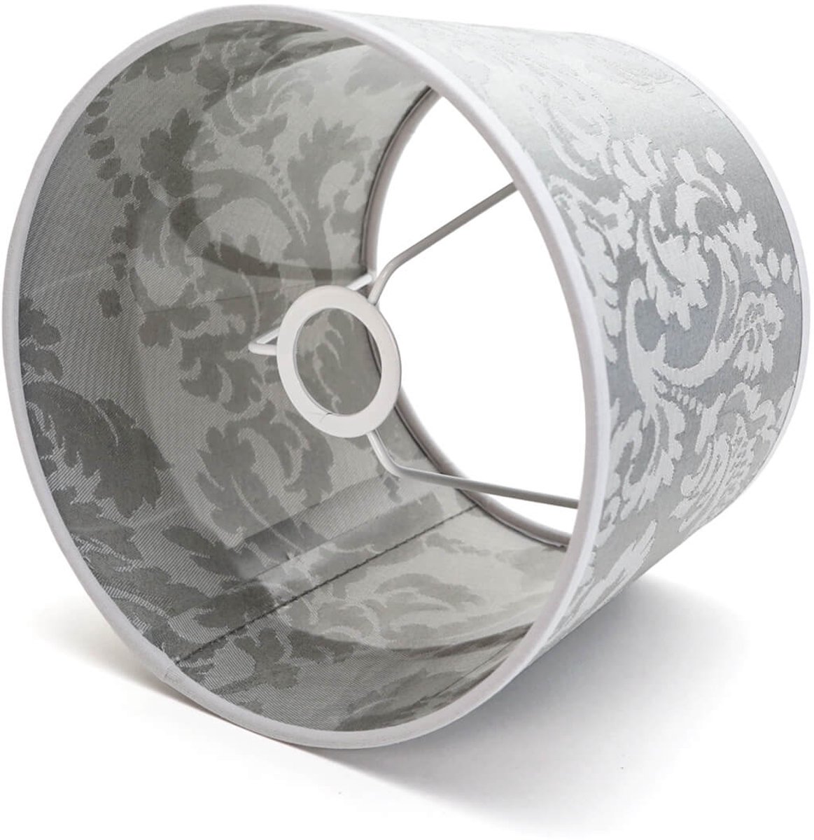 Licht-Erlebnisse - Willow - Lampenkap voor tafellamp - E14 - van - Plastic bedekt met stof - in - zilver