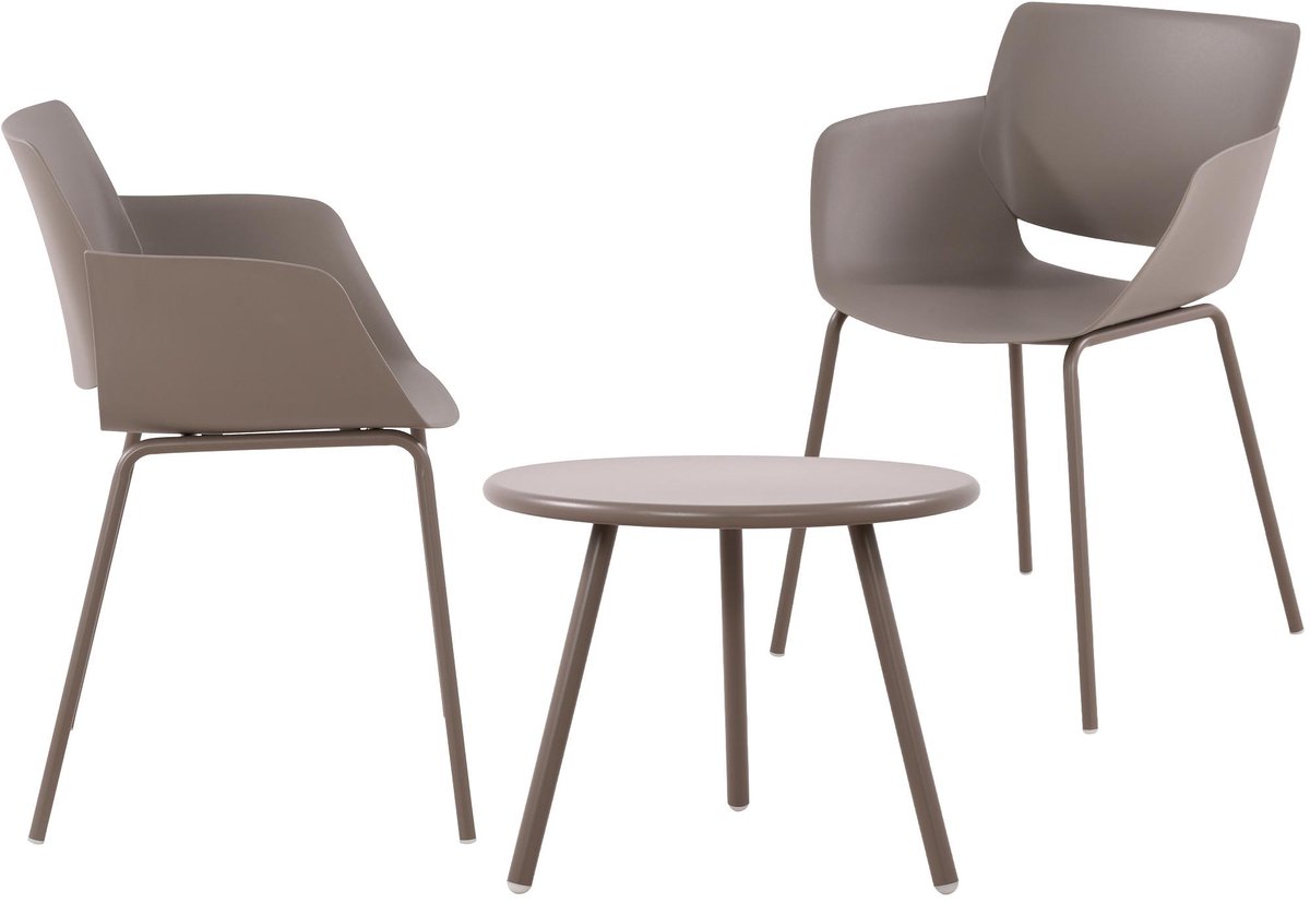 CLP Berena Tuinset - Taupe tafel met Alpena stoelen - Weer- en UV-bestendig
