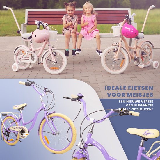 Flower Bike Fiets voor een meisje van 6 tot 10 jaar, 20 inch Lavendel, 6 versnellingen Shimano, kinderfiets in hoogte verstelbaar van Flower Bike — afbeelding 5