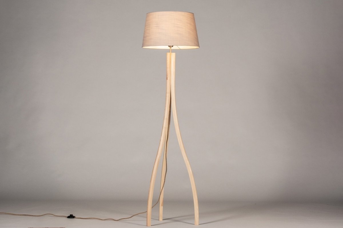 Lumidora Vloerlamp 31061 - ORLANDO - E27 - Hout - Taupe - ⌀ 45 cm
