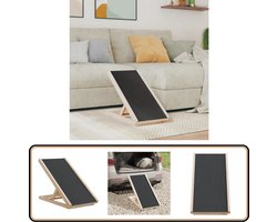 vidaXL Hondenloopplank massief hout grijs 70x35 cm Hondentrappen - Hondensteeg - Trappetje Hond - Loop Plankje Hond - Hulp Bij Instappen