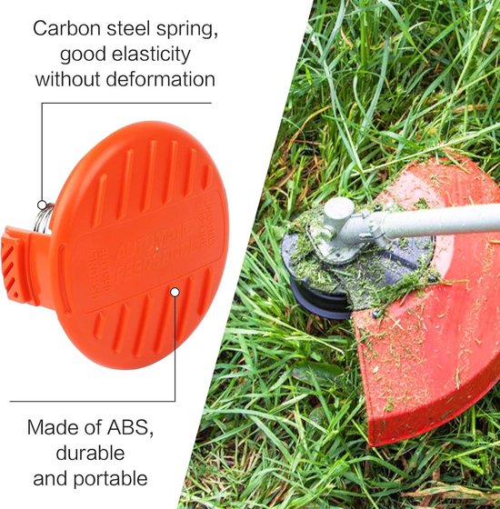 2 stuks spoeldoppen veren reserveonderdelen accessoires spoeldeksel trimmer draadspoel reservespoelkap voor AFS trimmer spoel ABS materiaal voor Black & Decker modellen zoals STC1820CM, STC1820PC, STC1820EPC,STC1840EPC, ST5530, ST1823 en GLC1823L20. van N / A — afbeelding 4