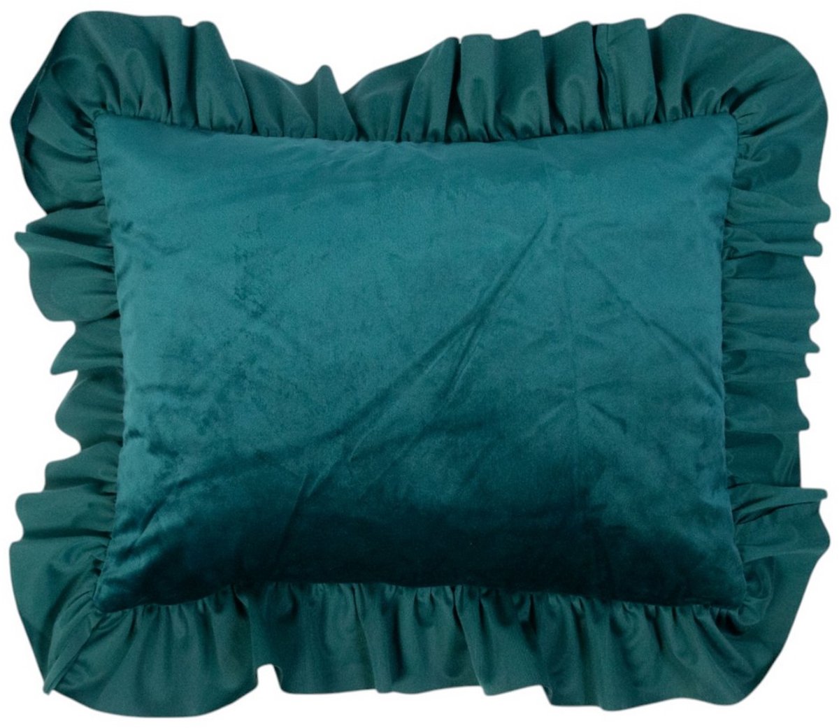 kussen fluweel rouche petrol 35x45cm